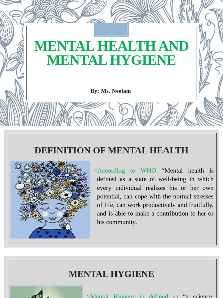 Understanding Mental Health & Hygiene | PDF | Mental Health | Psychology