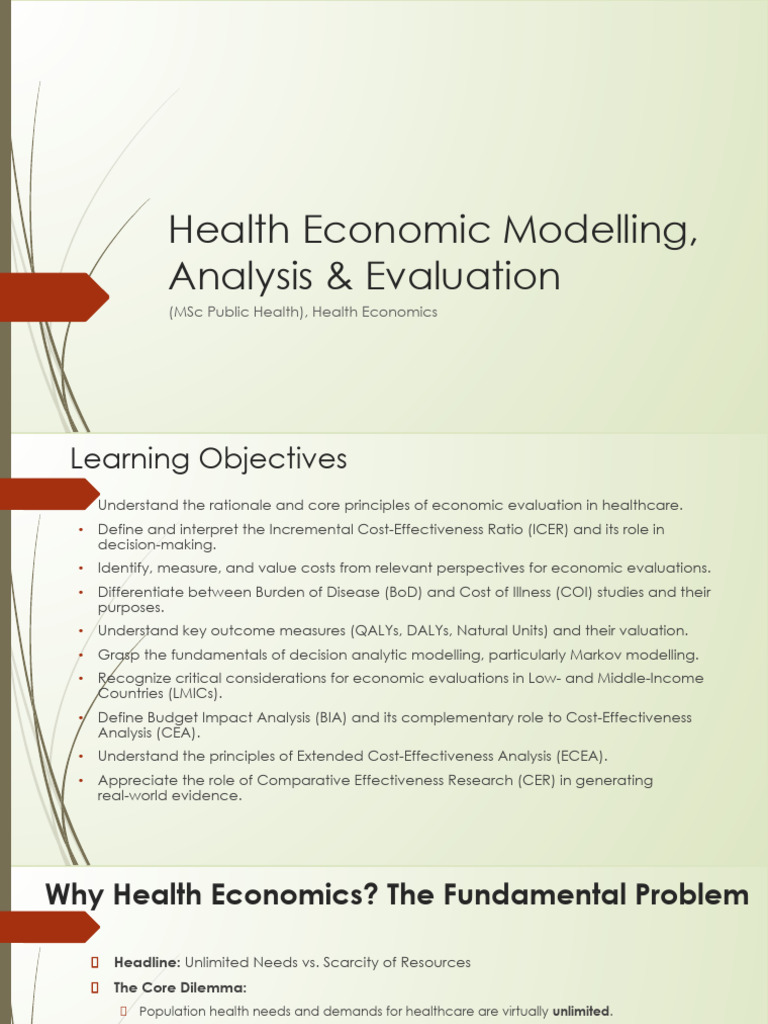 Health Economic Modelling, Analysis | PDF | Cost Effectiveness Analysis ...