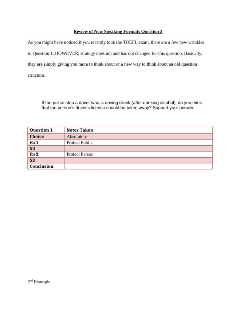 Review of New Speaking Formats Question 2.teacher. | PDF