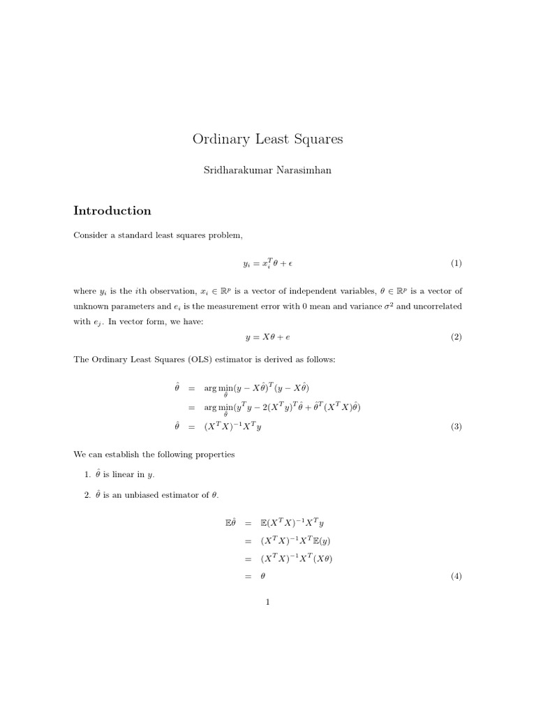 Slide 1 | PDF | Ordinary Least Squares | Bias Of An Estimator