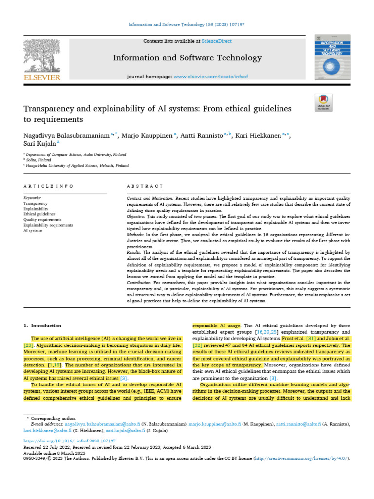 AI Transparency and Explainability Guidelines | PDF | Artificial ...