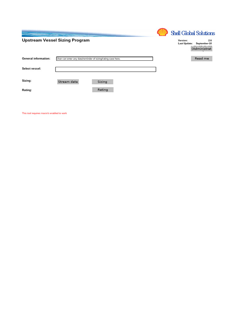 C1 Vessel Sizing Program v2 6 Updated | PDF | Density | Liquids