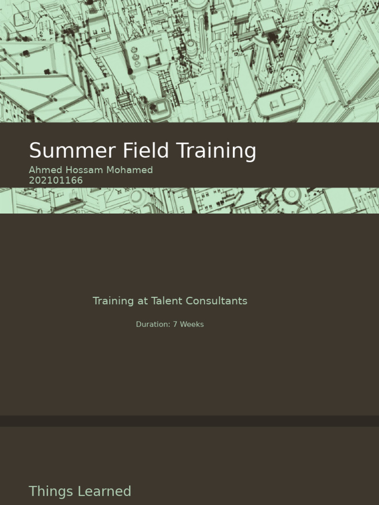 Summer Field Training | PDF