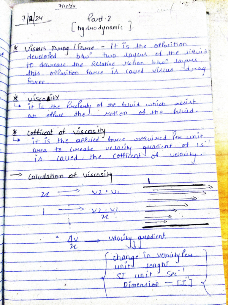 Hydrodynamic Notes Part 2 | PDF