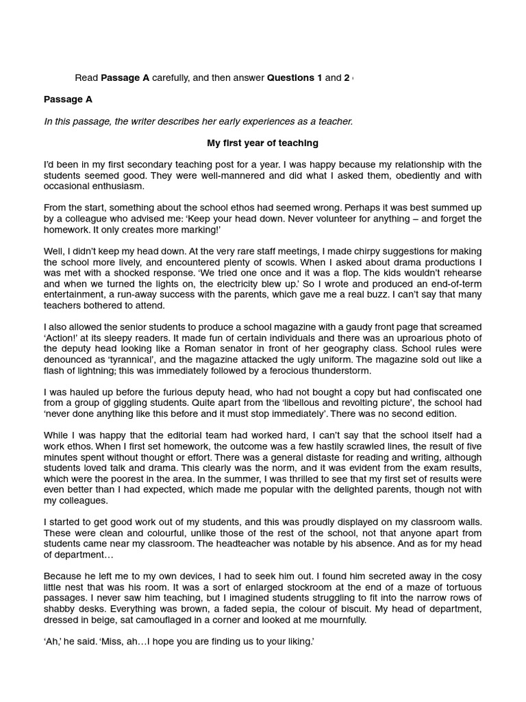 First-Year Teaching Experiences | PDF