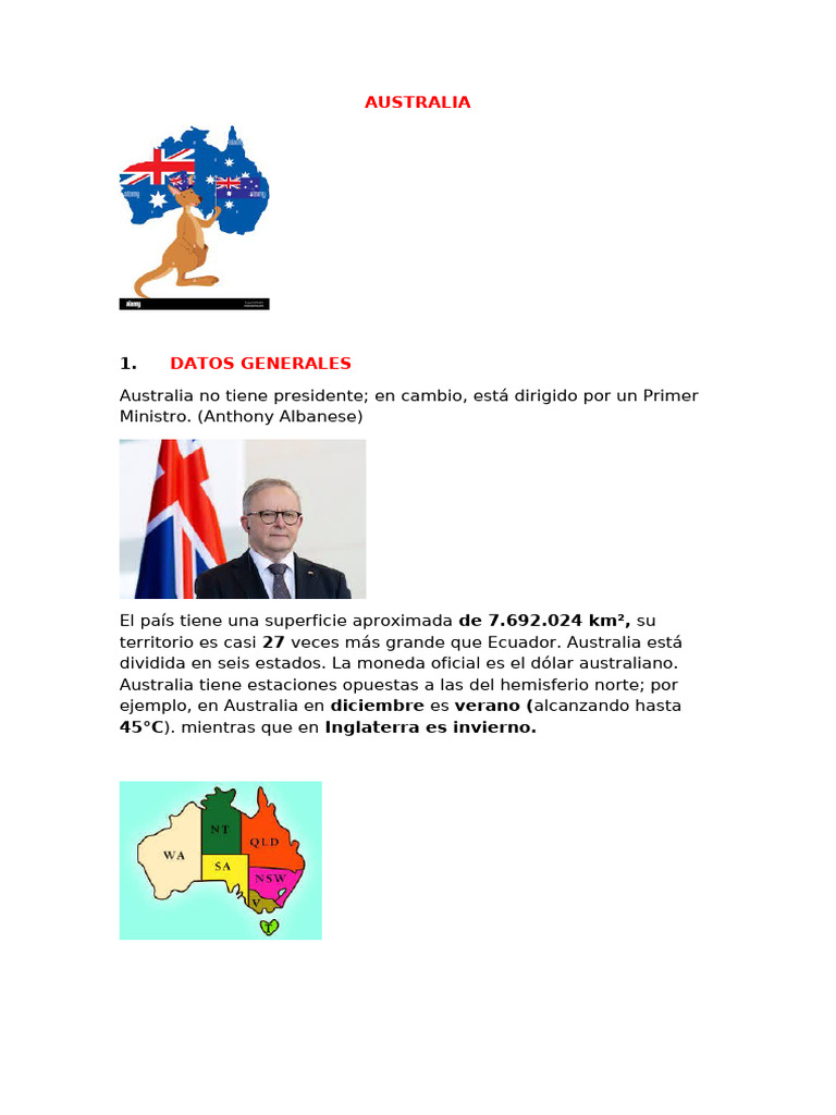 Datos y curiosidades sobre Australia | PDF | Australia