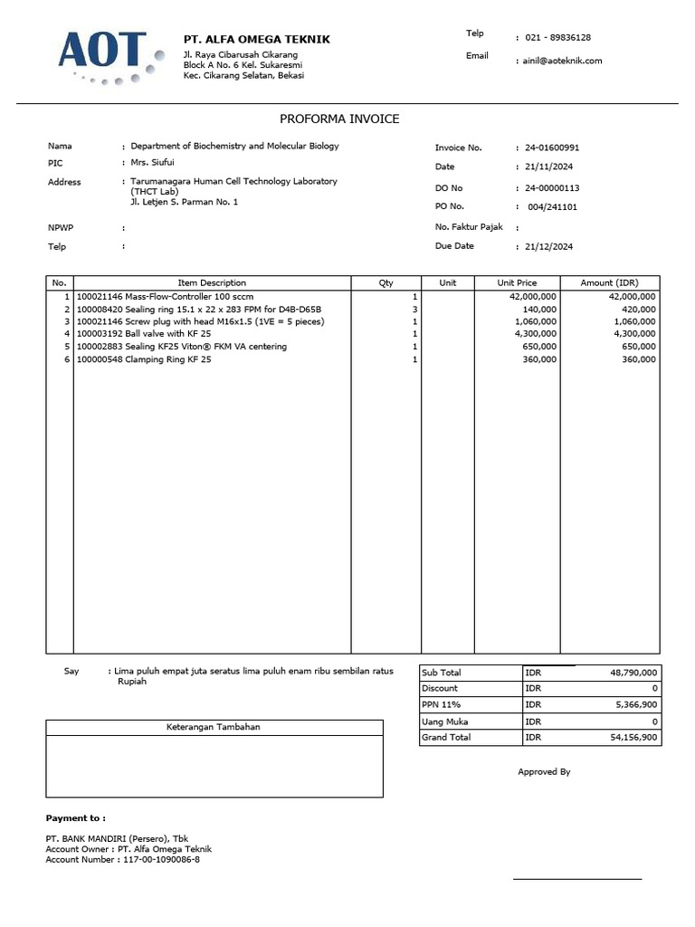 Proforma Invoice | PDF