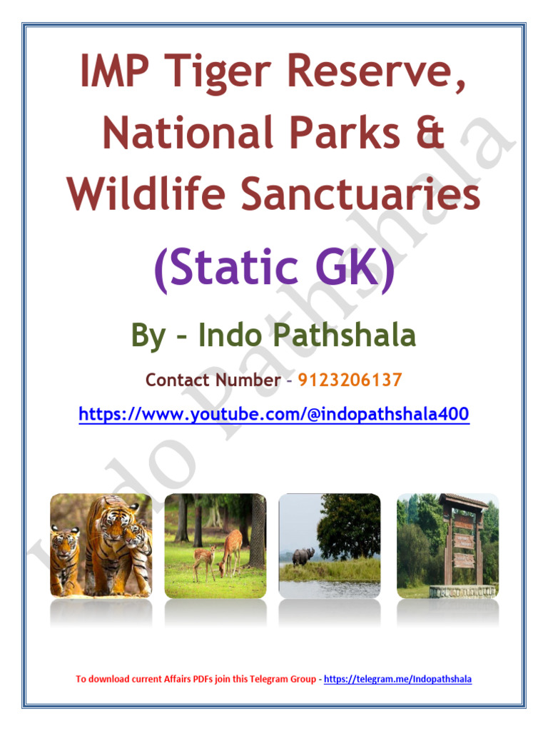 Tiger Reserves and National Parks in India | PDF | Panthera | Tiger