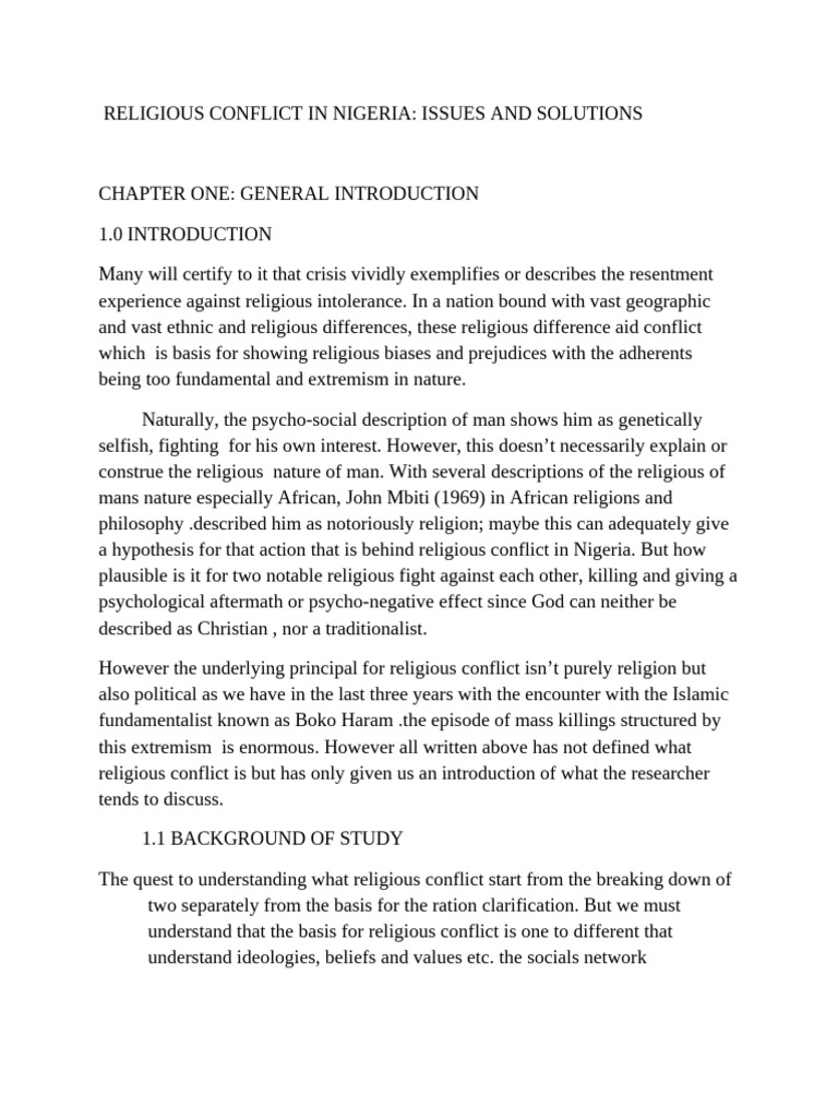 Religious Conflict in Nigeria: Causes & Solutions | PDF