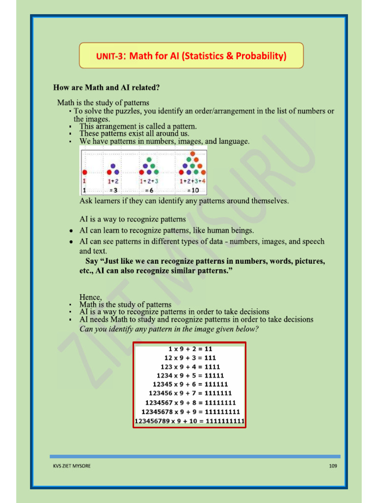 Notes - Unit-3 - Math For Ai | PDF