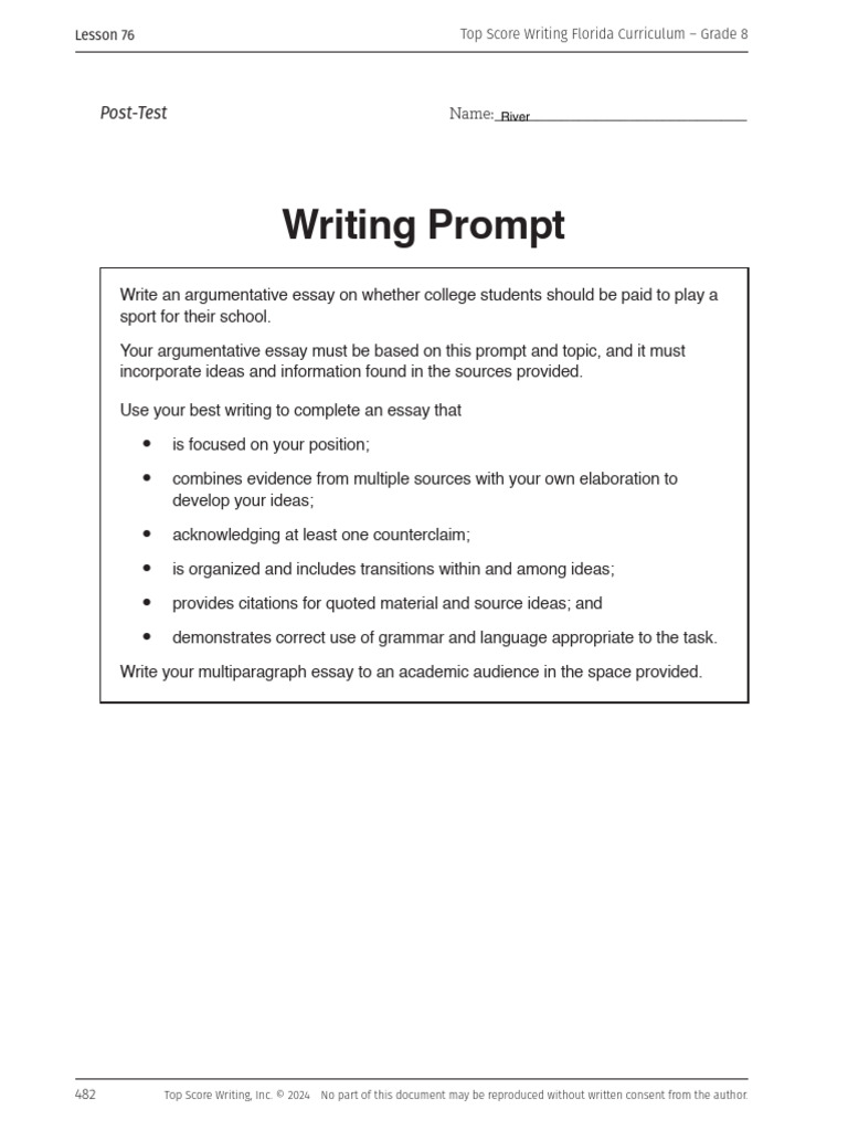 Section 3 Lesson 76 Student Packet | PDF | National Collegiate Athletic ...