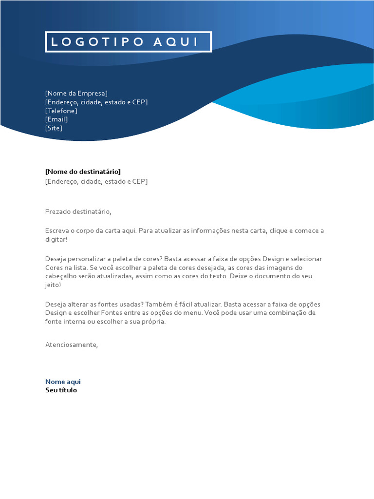 Modelo de Carta Personalizável | PDF