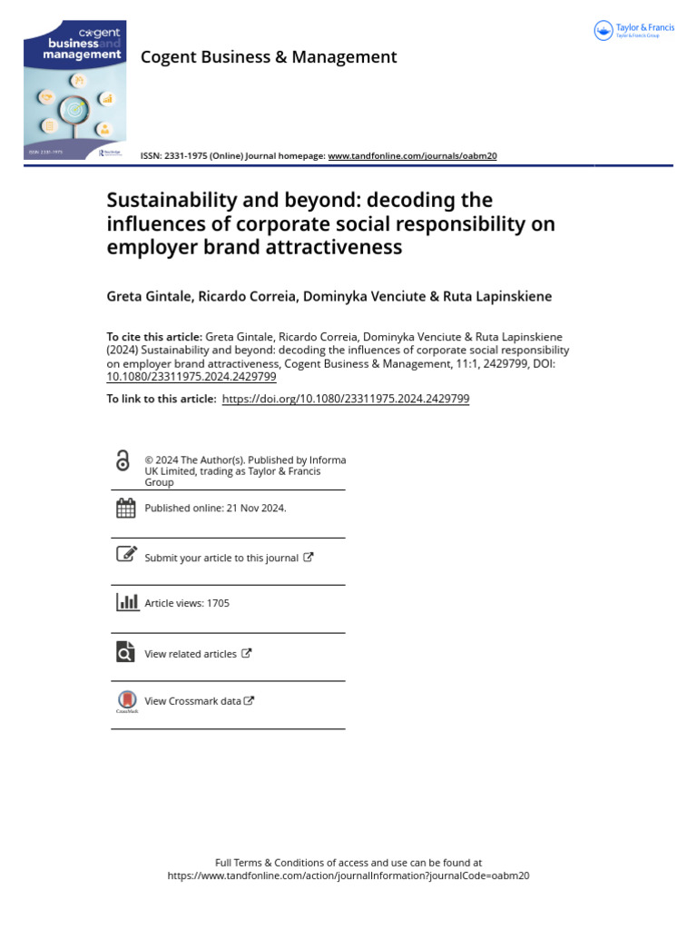 Sustainability and Beyond - Decoding The Influences of Corporate Social ...