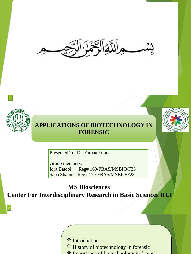 Biotechnology in Forensic Science Applications | PDF | Dna Profiling ...