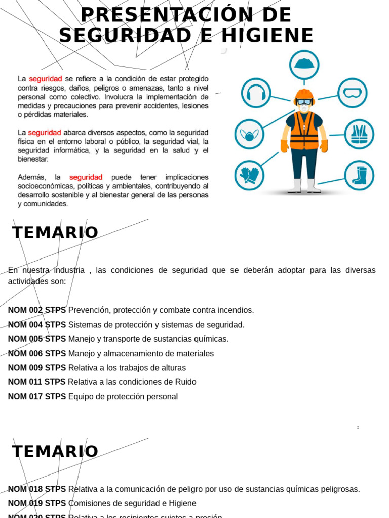 Normas de Seguridad e Higiene Laboral | PDF