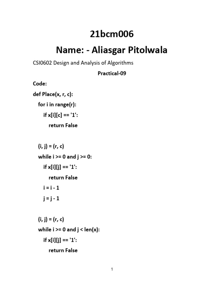21bcm006 Daa Practical 09 | PDF