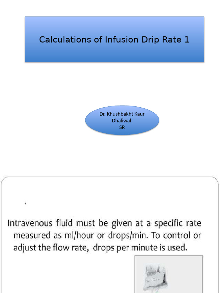 Infusion Drip Rate Calculations Guide | PDF