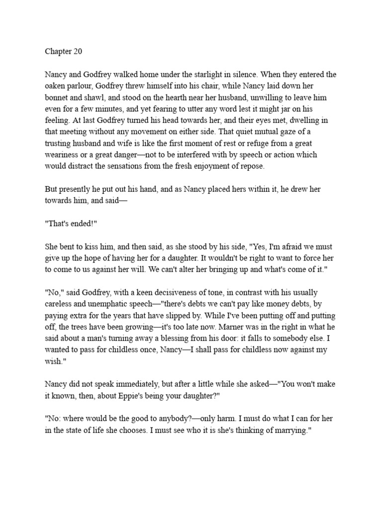 Silas Marner Chapters 20-21 | PDF