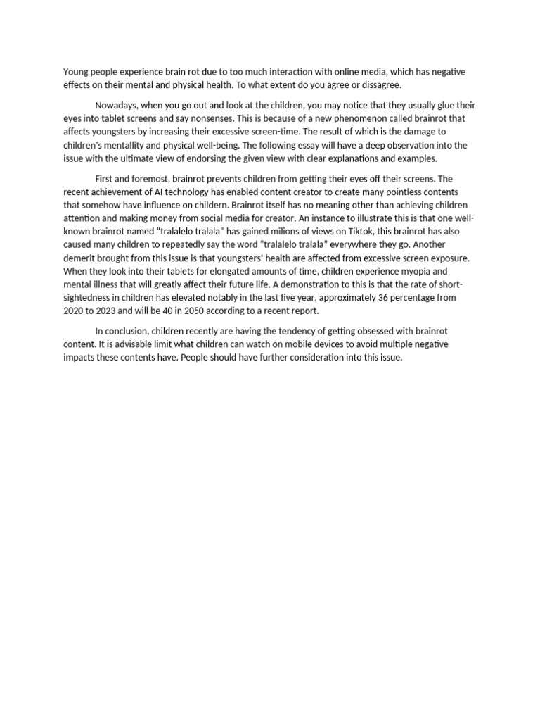 Impact of Screen Time on Youth Health | PDF