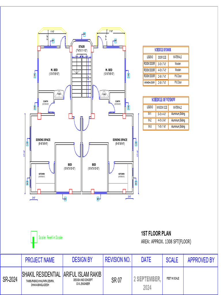 fINAL DWG Shakil Residensial 1st To 3rd Floor | PDF