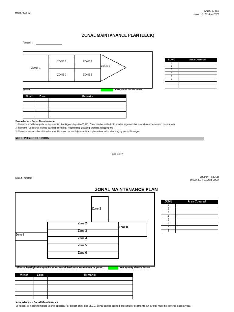 4429 - ZONAL Maintenance Plan | PDF | Shipping | Ships