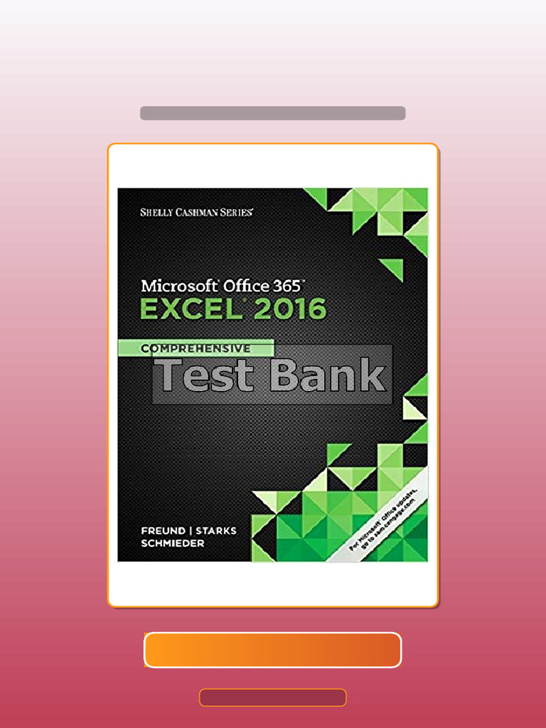 Shelly Cashman Series Microsoft Office 365 Excel 2016 Comprehensive 1st ...