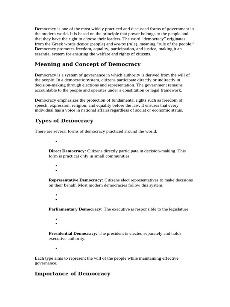 Democracy | PDF | Democracy | Political Ideologies