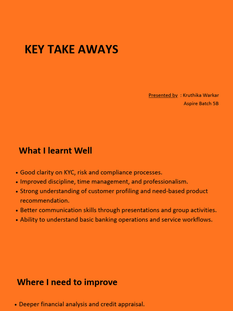 Key Takeaways from Aspire Batch 5B | PDF