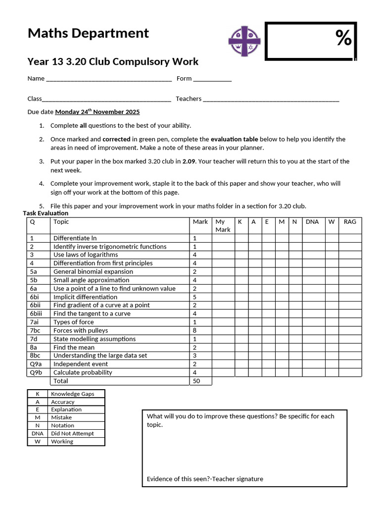 3.20 Club Weekly Compulsory Task Part 1 Due 241125 | PDF | Force ...