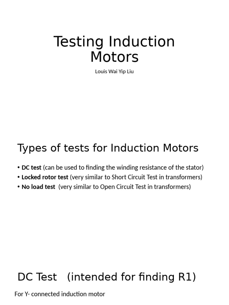Chapter - 7c Testing Induction Motors | PDF