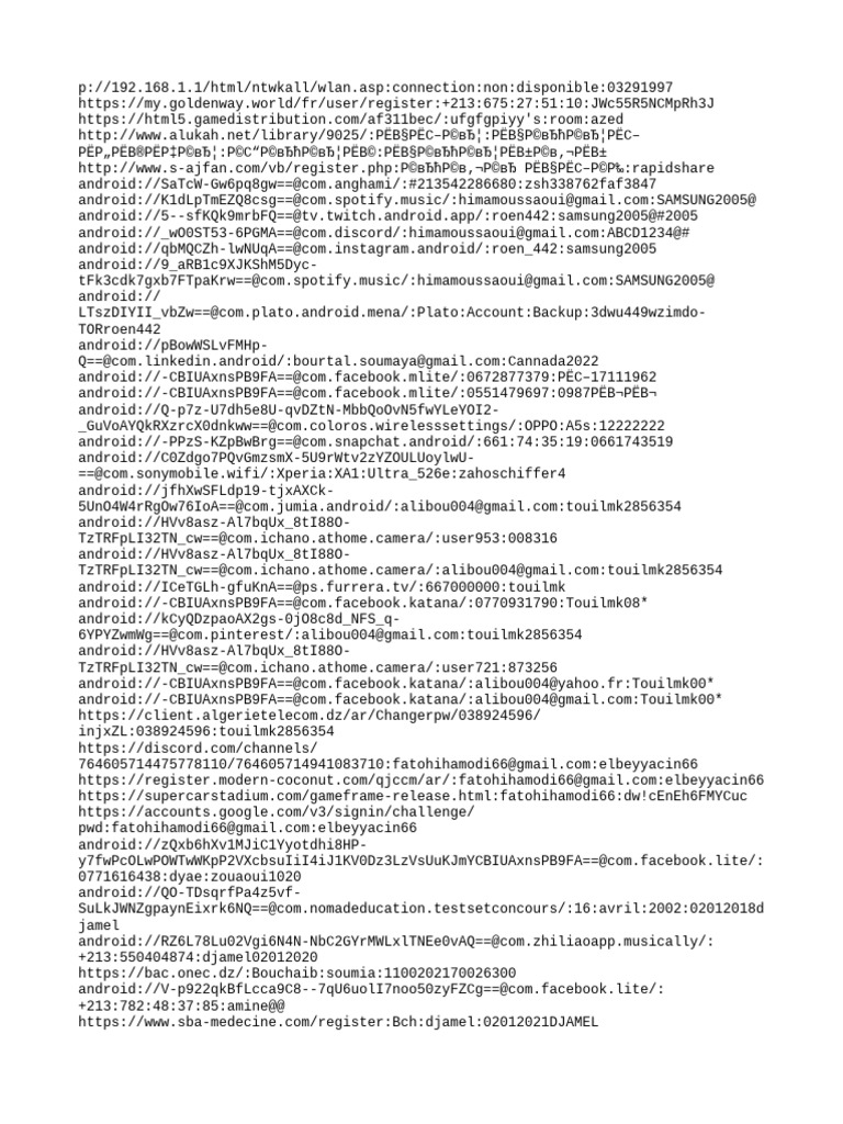 User Registration Links and Credentials | PDF | Mobile Linux | Embedded ...
