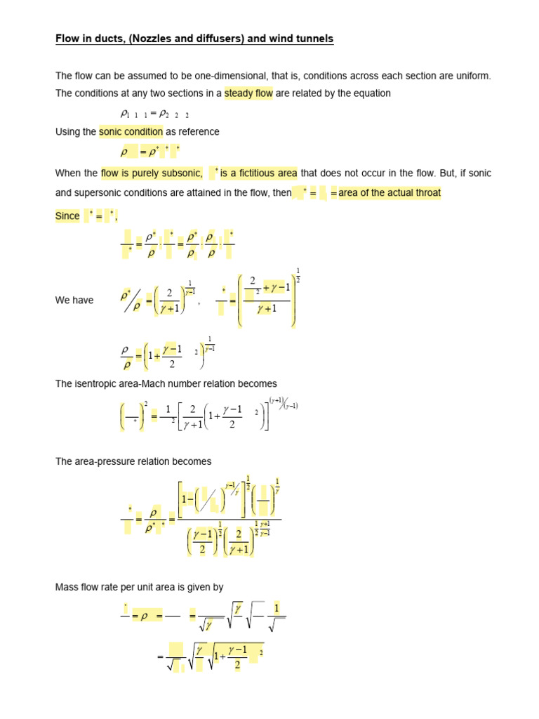 Duct Flow Dynamics: Nozzles & Wind Tunnels | PDF | Shock Wave | Fluid ...