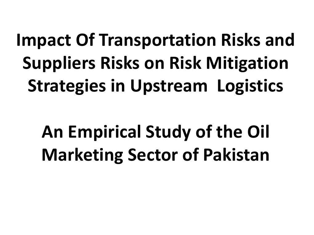 Transportation and Supplier Risks in Oil Logistics | PDF | Supply Chain ...