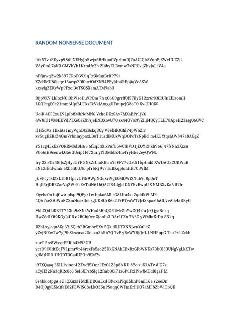 Random Nonsense Document Analysis | PDF
