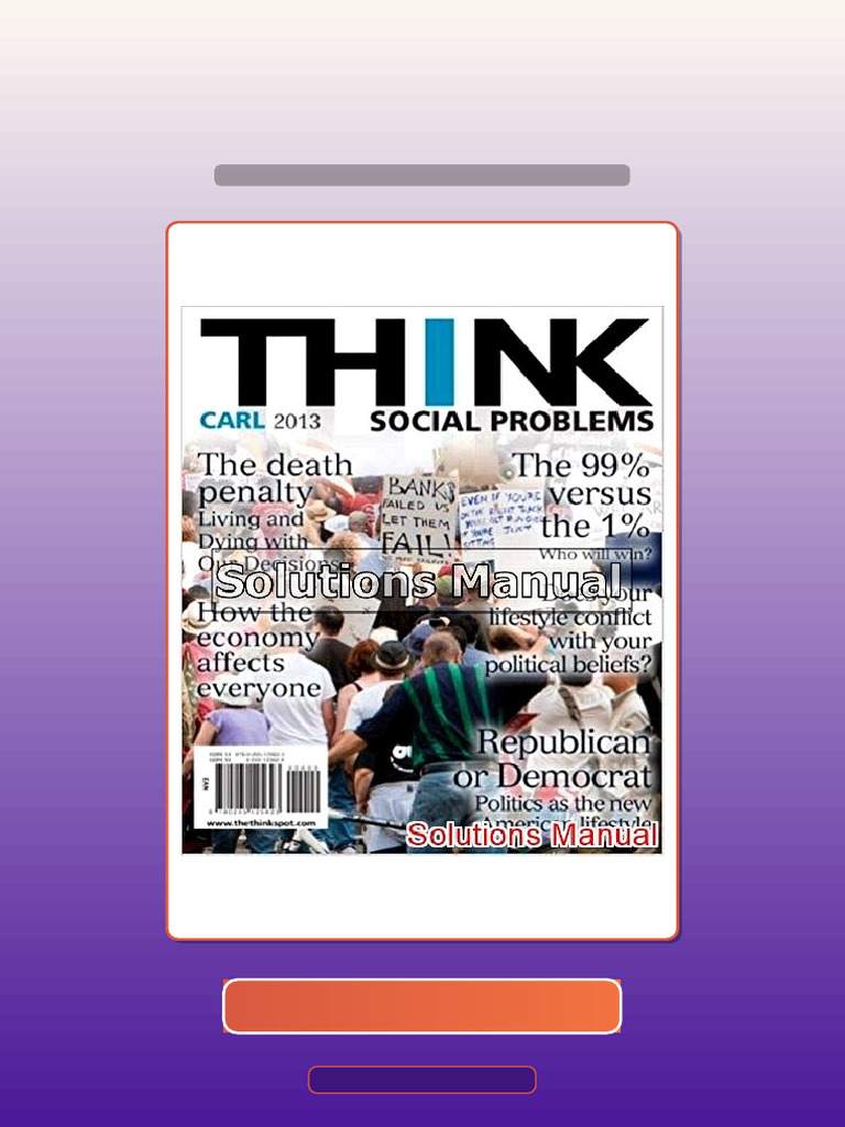 THINK Social Problems 2nd Edition Carl Exam Prep | PDF | Sociology ...