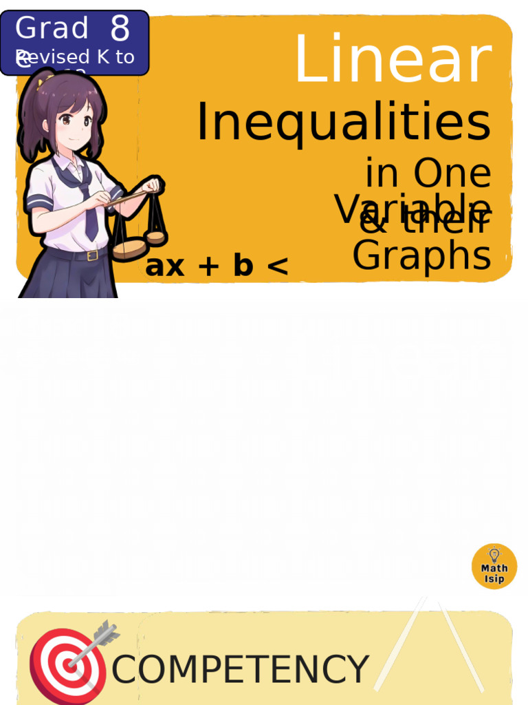 Solving Linear Inequalities in One Variable | PDF | Inequality ...