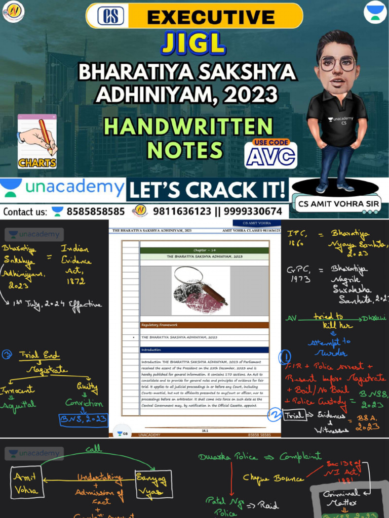AV Sir BSA, 2023 Handwritten Notes UA | PDF