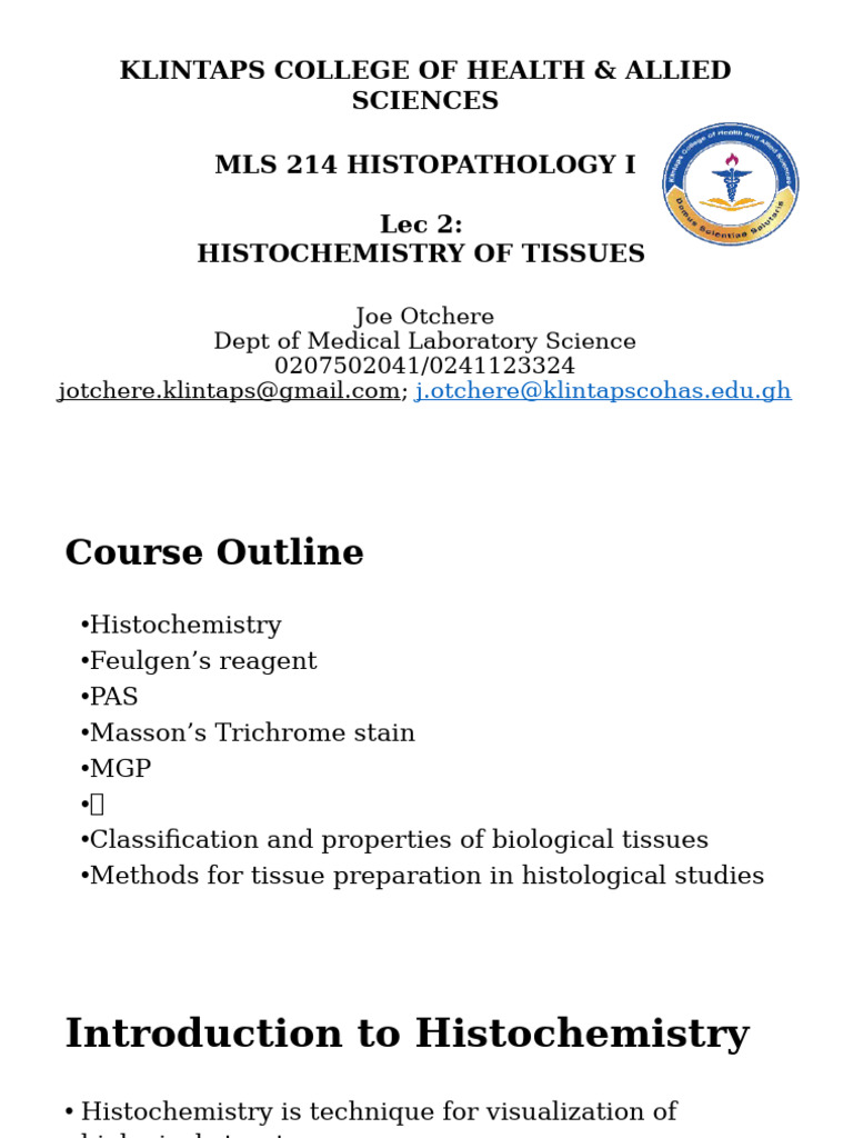 MLS 214 HISTOPATH Lecture 2 | PDF | Staining | Biology