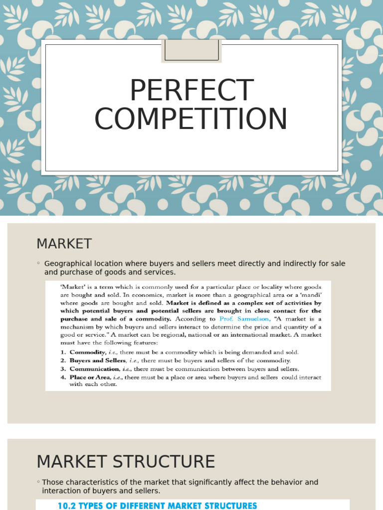 Perfect Competition | PDF