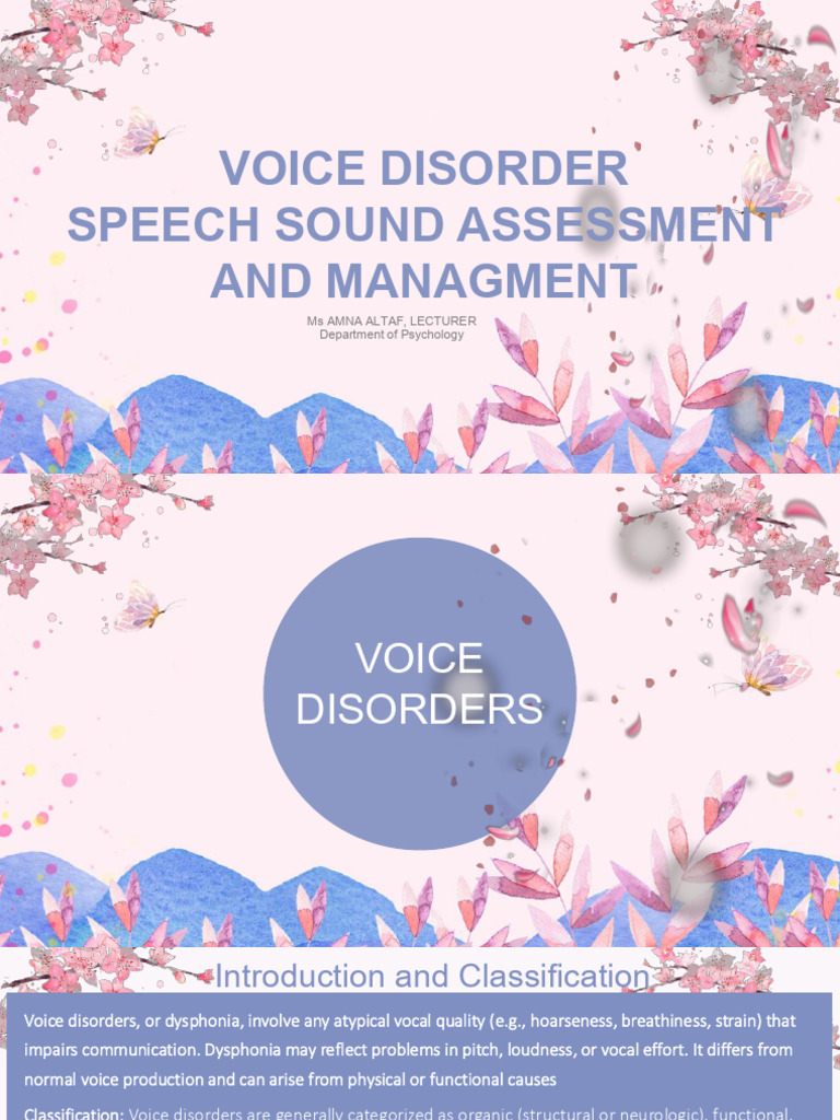 Voice Disorder Assessment and Management | PDF | Human Voice | Diseases ...