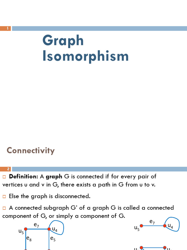 Understanding Graph Connectivity and Isomorphism | PDF | Algebra ...