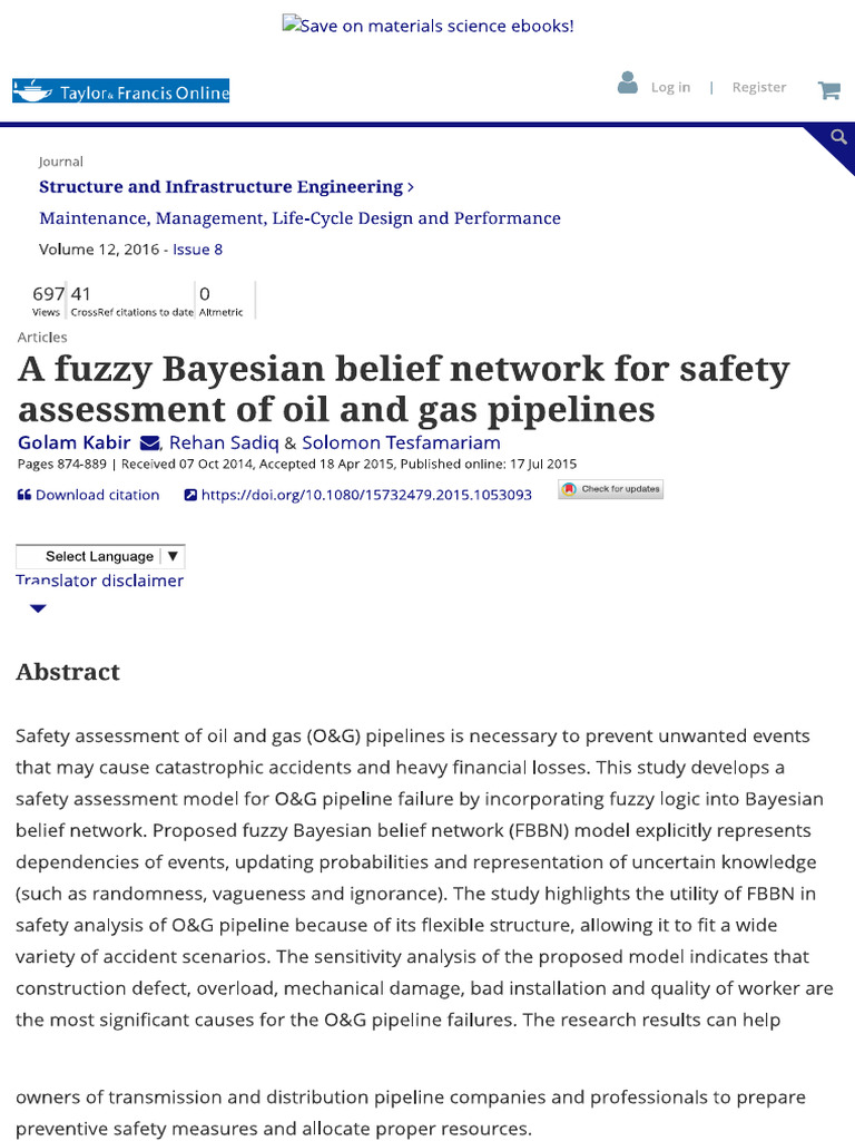4.1 a Fuzzy Bayesian Belief Network for Saf...Frastructure Engineering ...