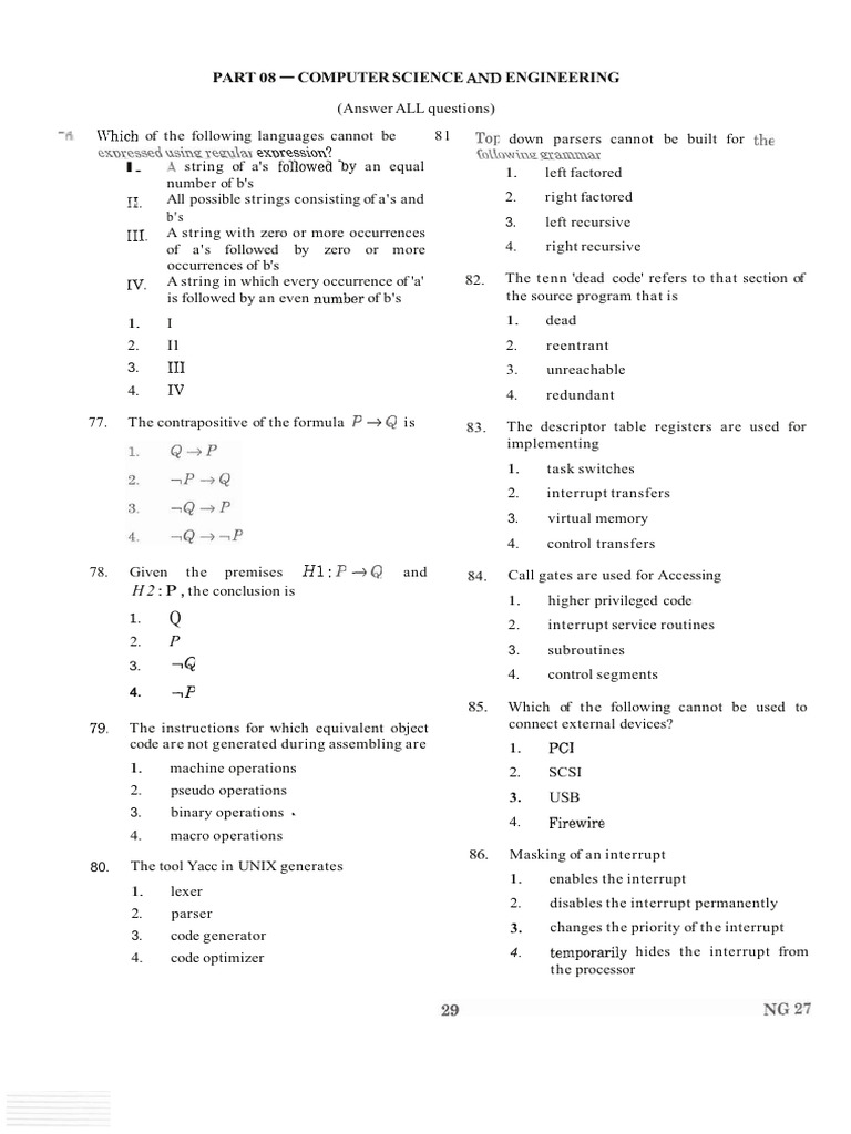 TANCET ME MTech Questions Previous Years Papers 20 23 | PDF | Central ...
