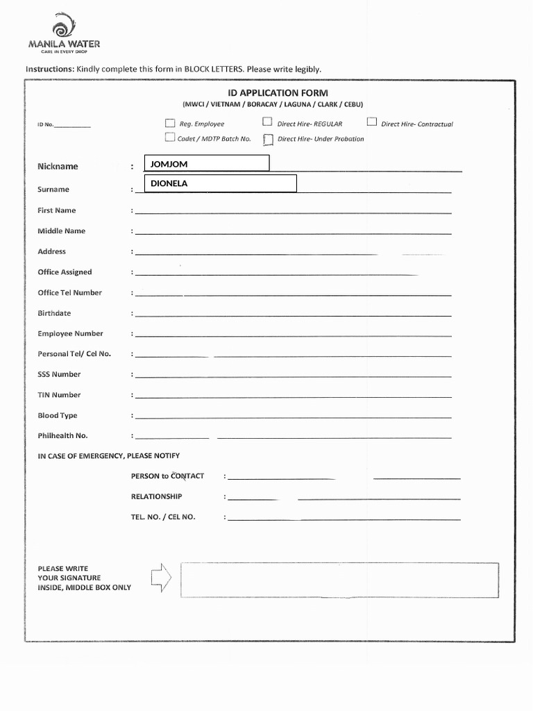 ID Application Form | PDF