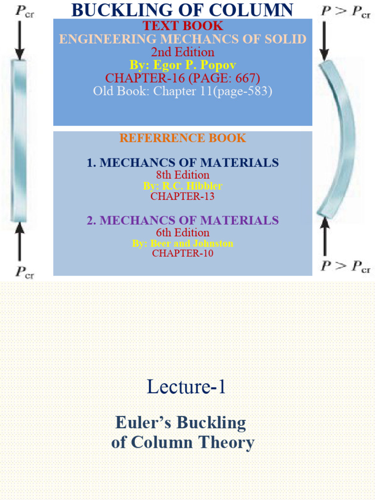 Column Buckling Analysis and Theory | PDF | Buckling | Deformation ...
