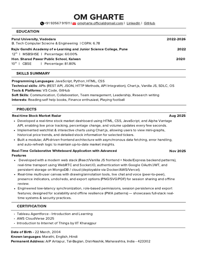 Full-Stack Developer Portfolio 2023 | PDF | Java Script | Computing