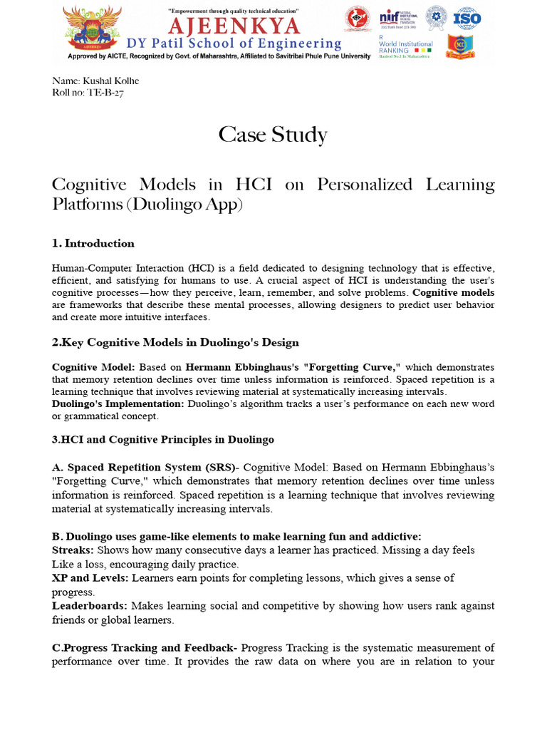 HCI CS1 | PDF | Learning | Human–Computer Interaction