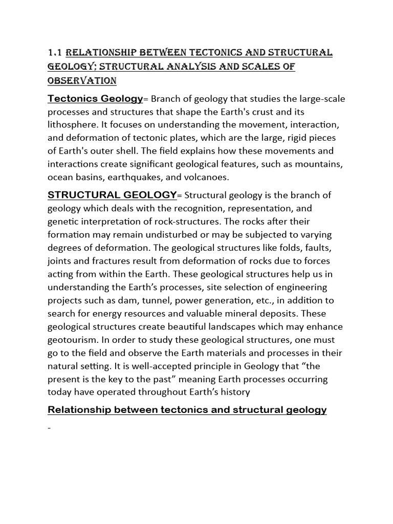 Tectonics and Structural Geology Overview | PDF | Fault (Geology ...