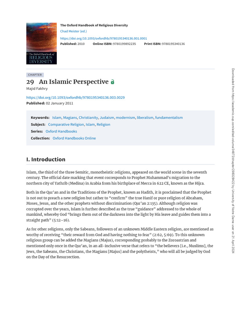 Overview of Religious Diversity in Islam | PDF | Medina | Muhammad