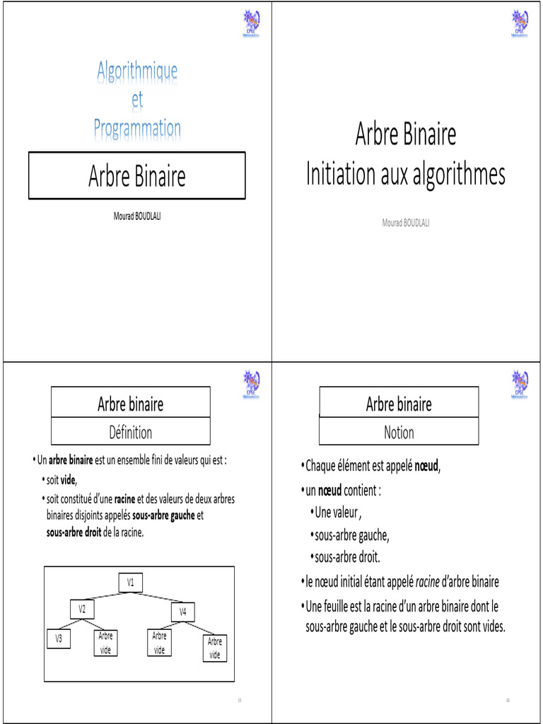 Introduction aux arbres binaires en Python | PDF | Algorithmes et ...